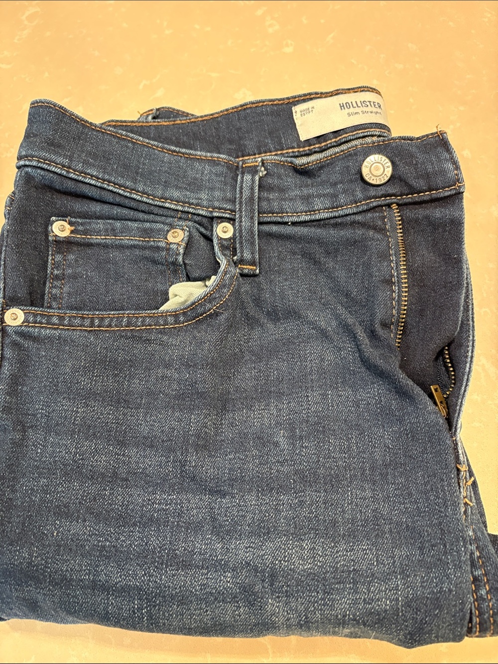 Hollister Men’s  Dark Indigo Slum Staight Jeans